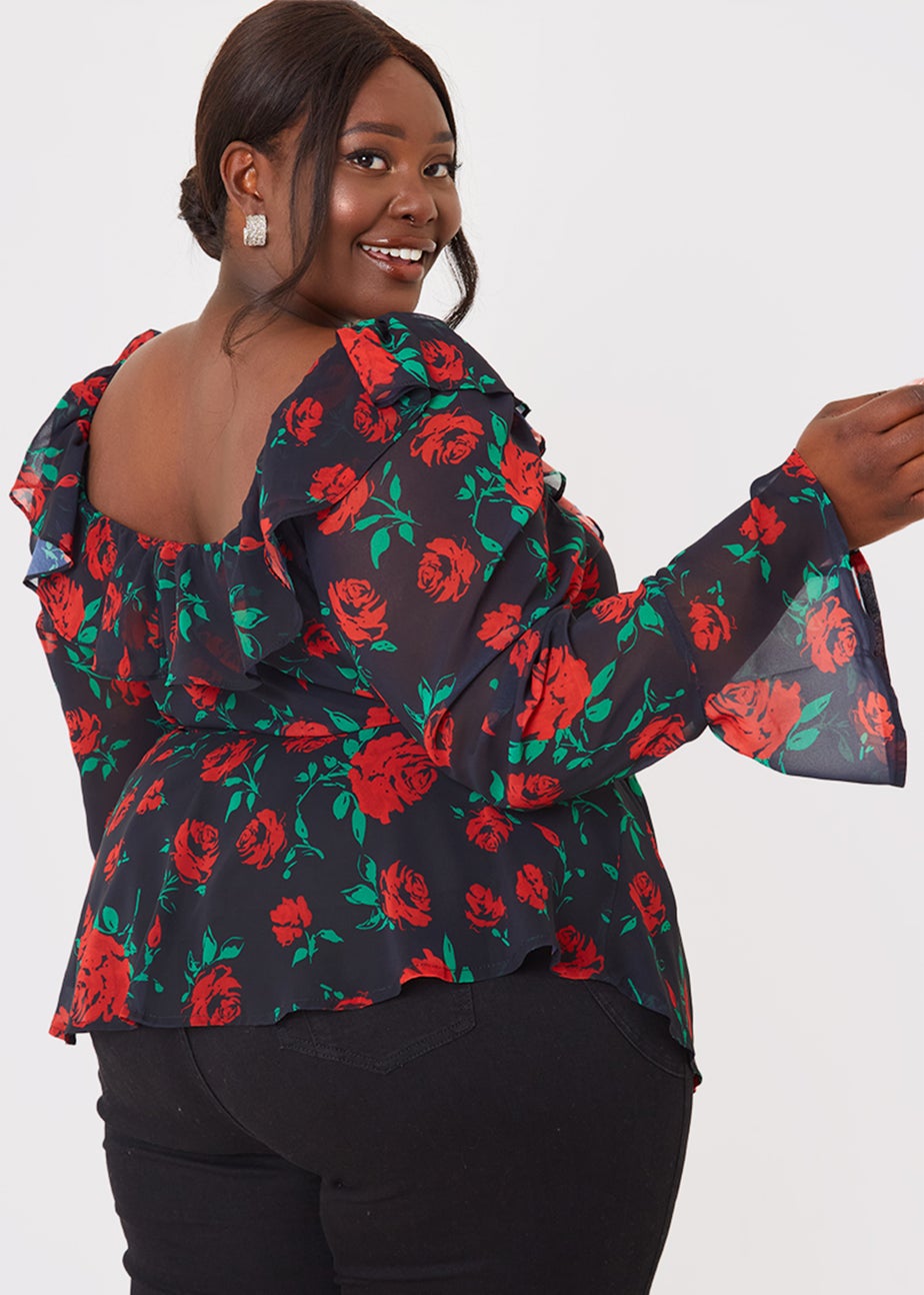In the Style Jac Jossa Multicoloured Floral Wrap Blouse