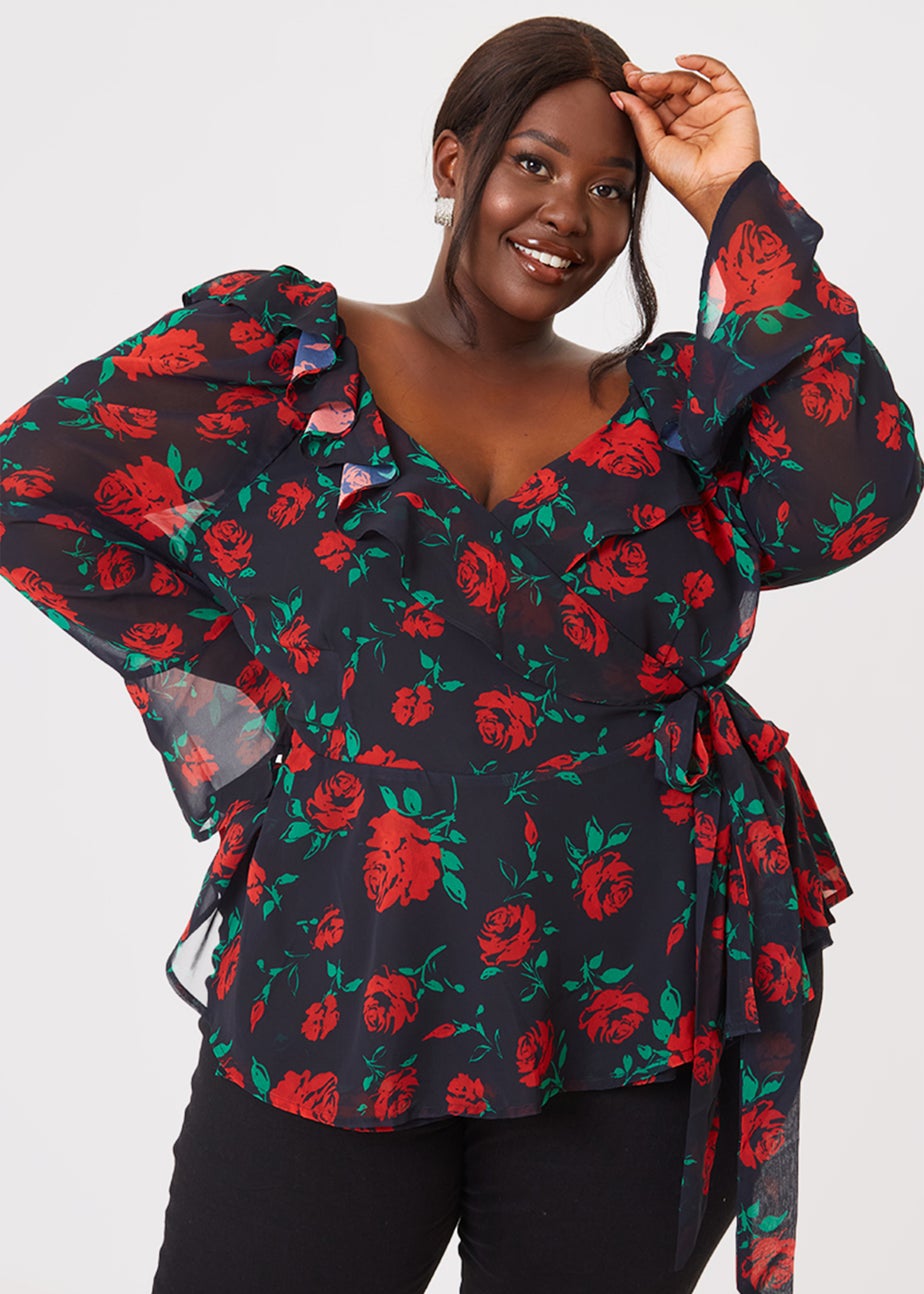 In the Style Jac Jossa Multicoloured Floral Wrap Blouse