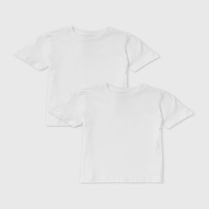 Kids 2 Pack White School T-Shirts (3-16yrs)