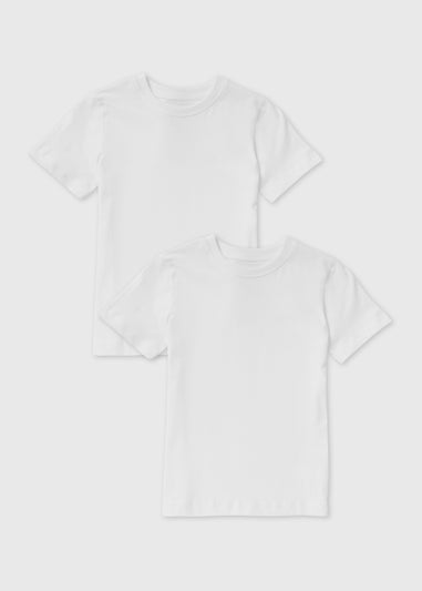 Kids 2 Pack White School T-Shirts (3-16yrs)