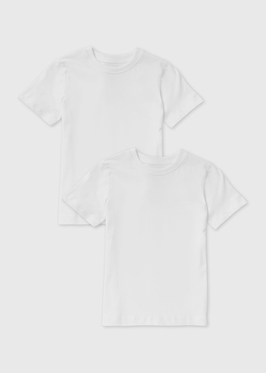 Kids 2 Pack White School T-Shirts (3-16yrs)