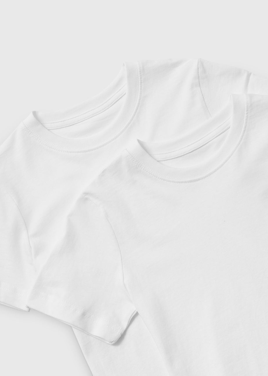 Kids 2 Pack White School T-Shirts (3-16yrs)