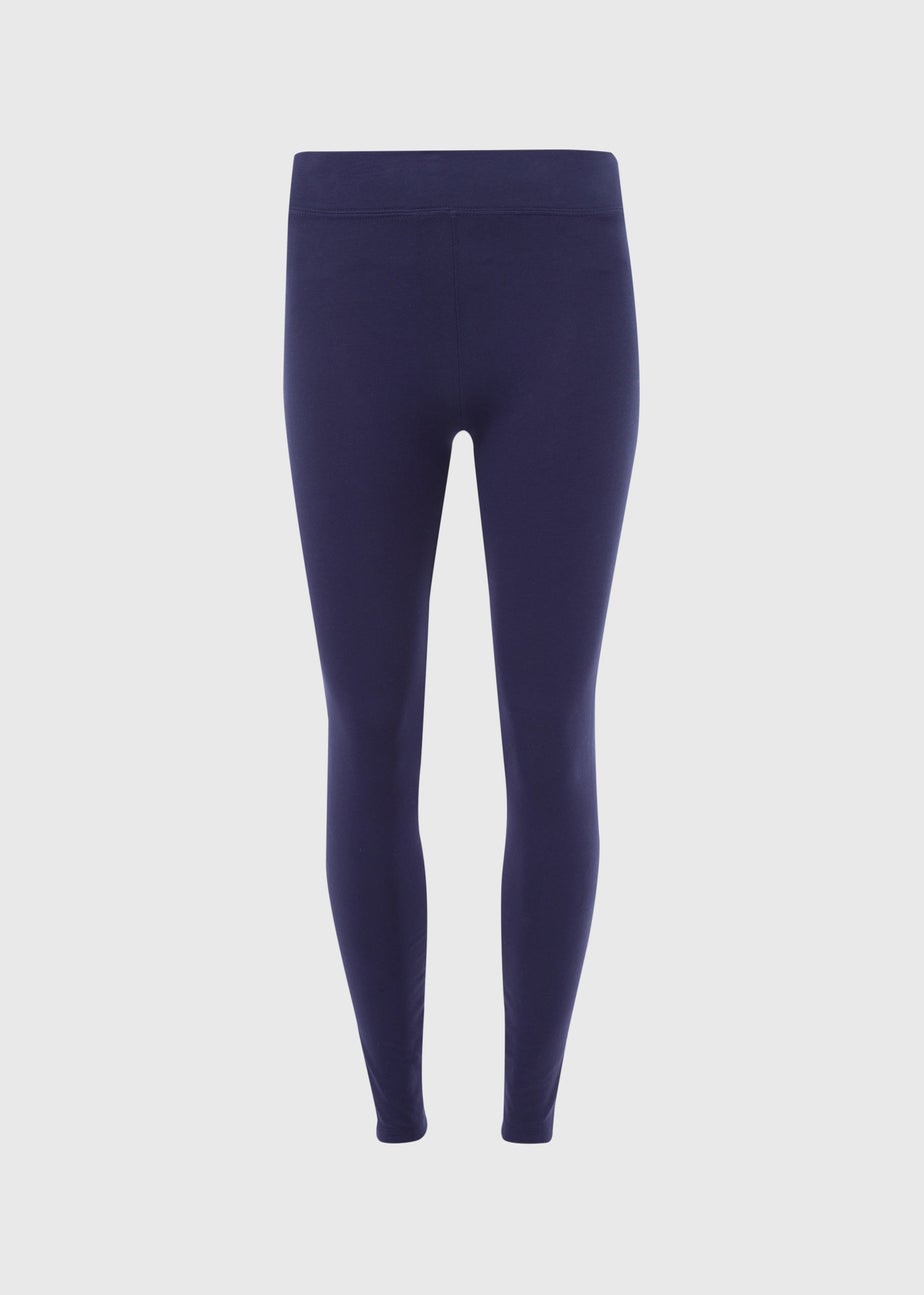 Navy Full Length Cotton Leggings