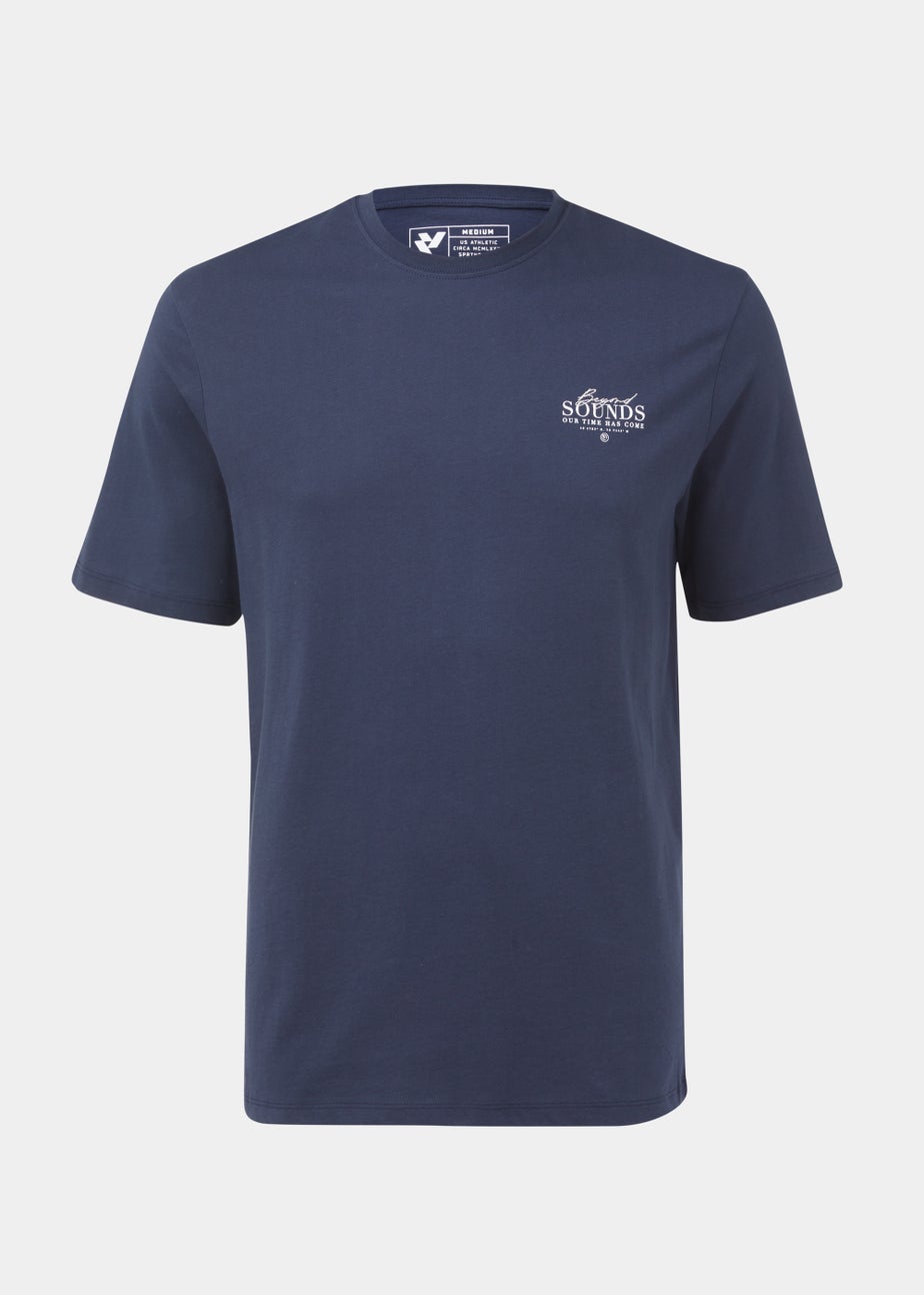 US Athletic Navy Script Writing T-Shirt