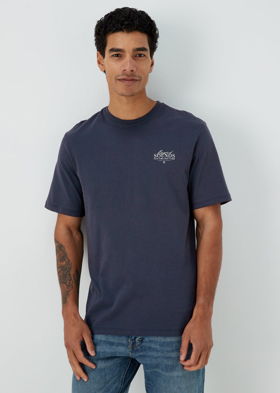 US Athletic Navy Script Writing T-Shirt