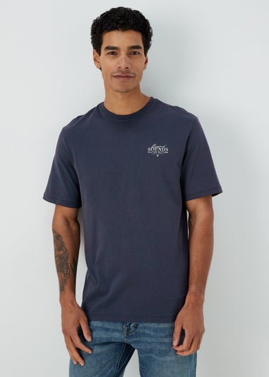 US Athletic Navy Script Writing T-Shirt