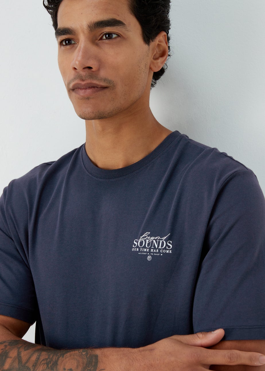 US Athletic Navy Script Writing T-Shirt