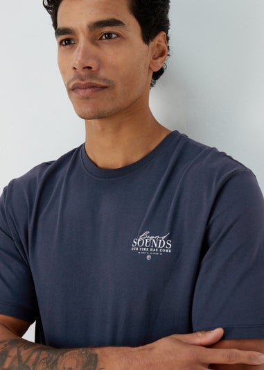 US Athletic Navy Script Writing T-Shirt