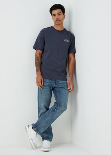 US Athletic Navy Script Writing T-Shirt