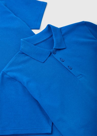 Kids 2 Pack Royal Blue Unisex School Polos (3-13yrs)