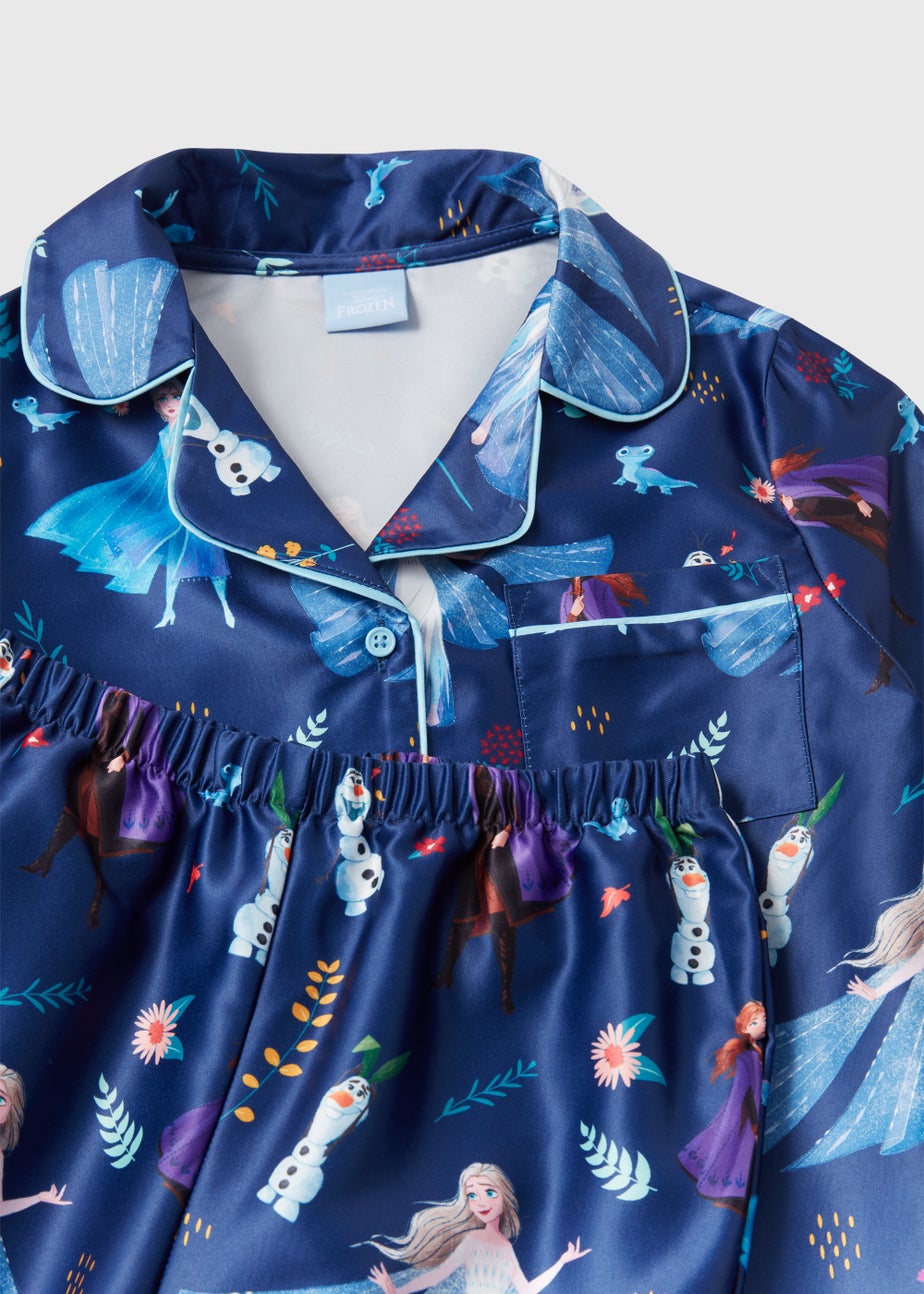 Kids Blue Frozen Blue Print Satin Pyjama Set (2-9yrs)