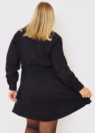 In the Style Jess Millichamp Curve Black Cord Shift Dress