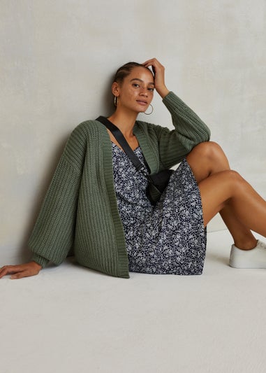 Navy Folk Sweetheart Mini Dress