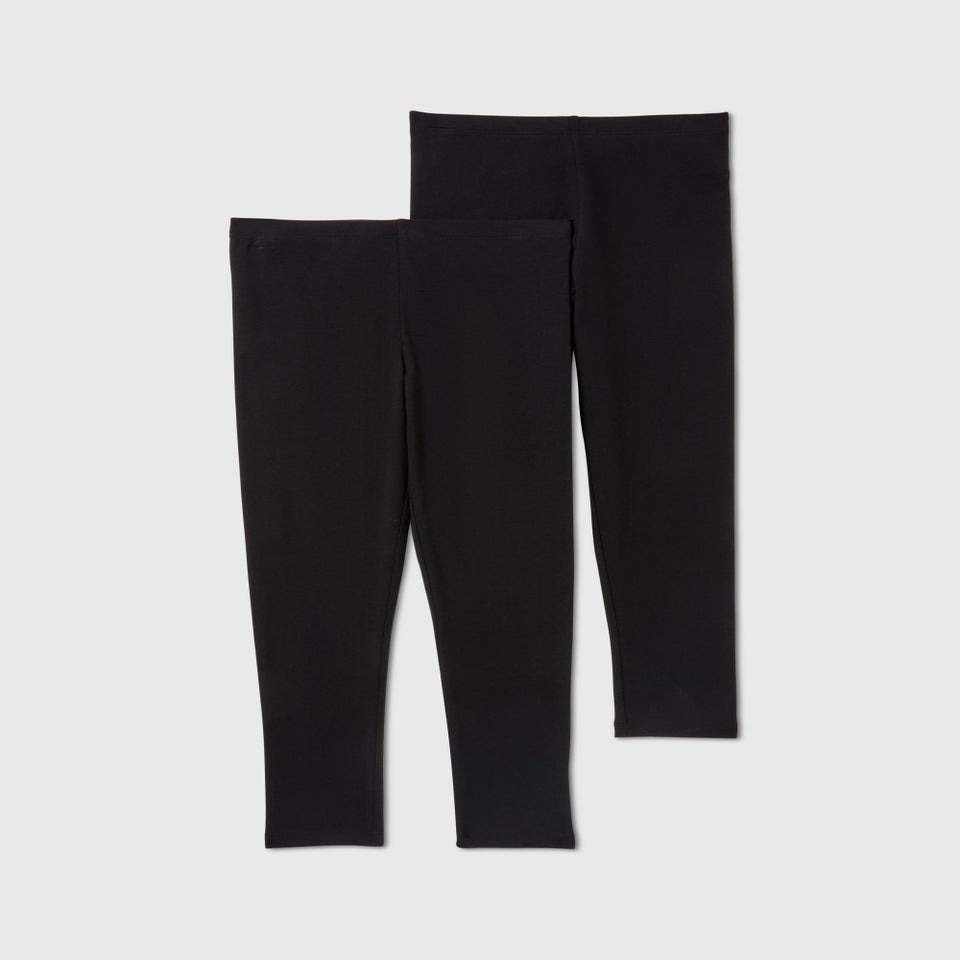 2 Pack Black Leggings (7-15yrs)