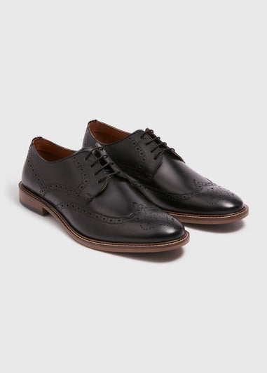 Black Leather Brogue Shoes