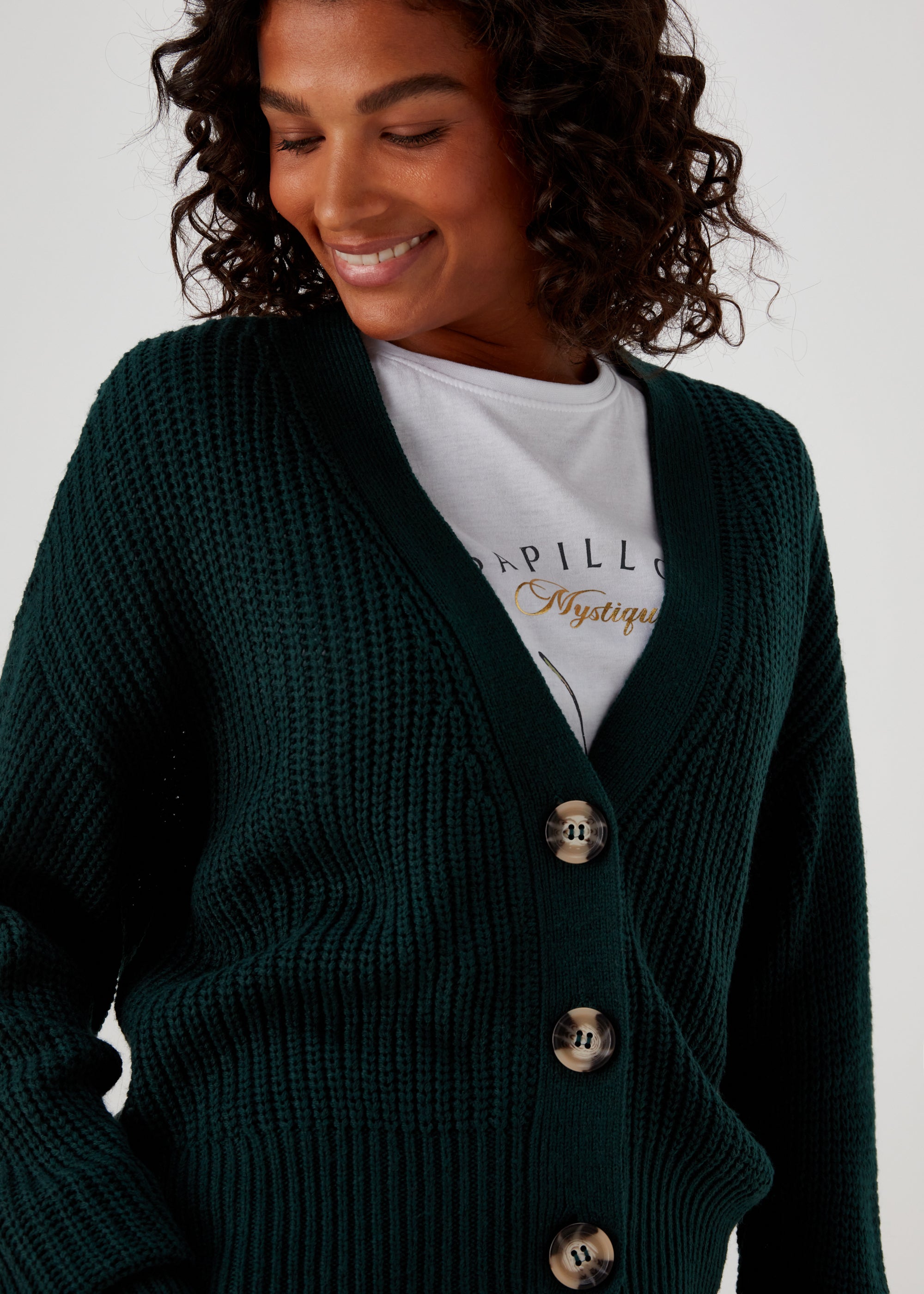 JDY Justy Green Knitted Cardigan - Matalan