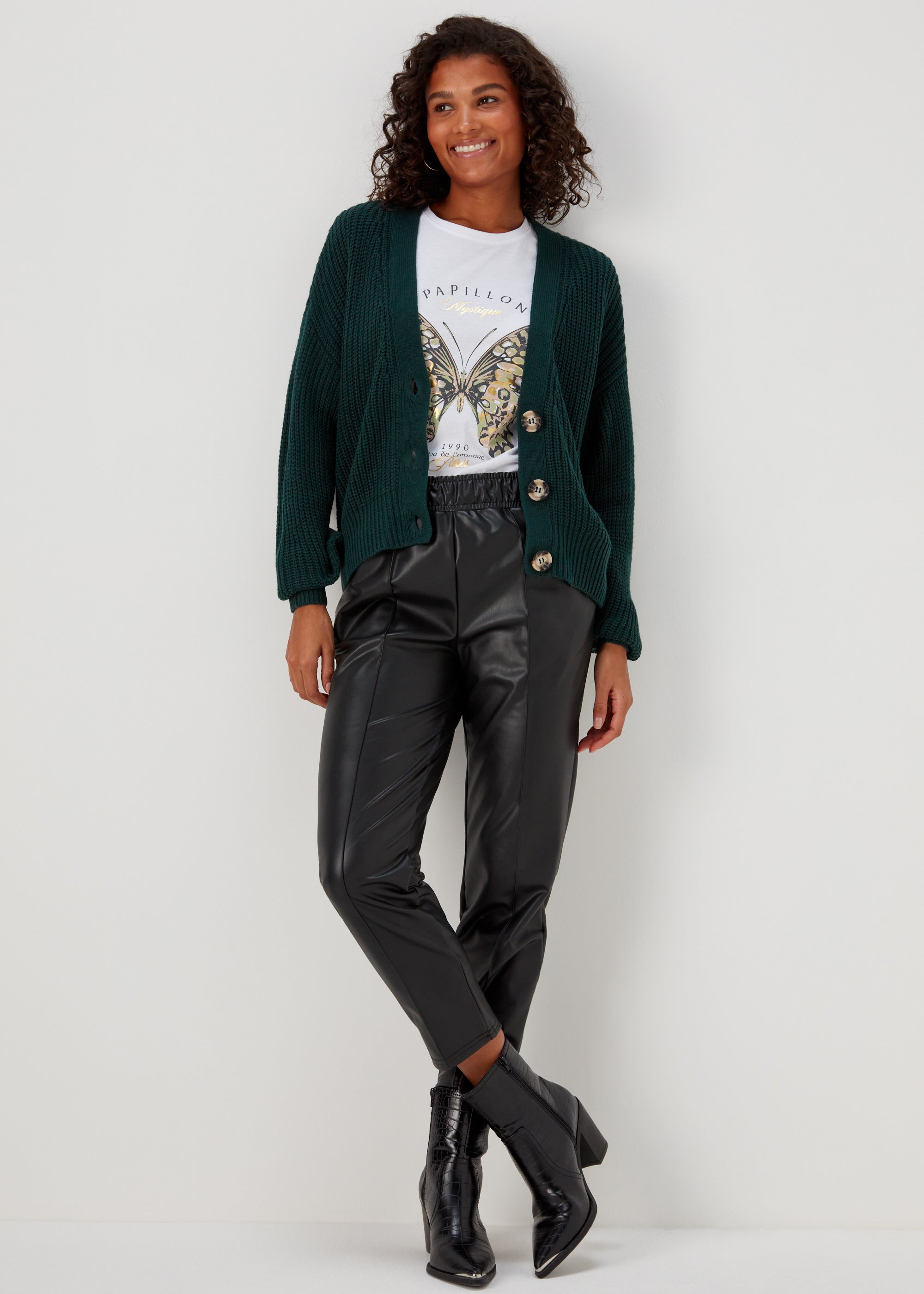 JDY Justy Green Knitted Cardigan - Matalan