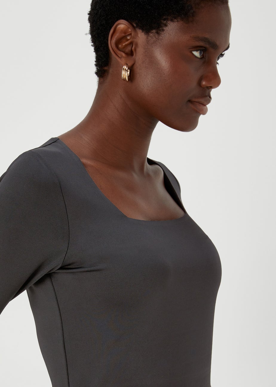 Black Nylon Jersey Top