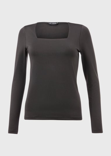 Black Nylon Jersey Top