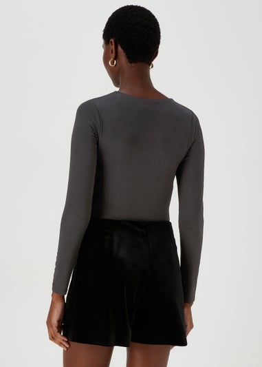 Black Nylon Jersey Top