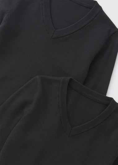 2 Pack Kids Black School Knit Jumpers (3-13yrs)