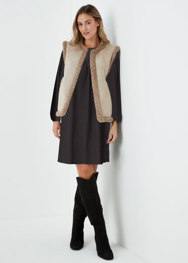 Black Crinkle Mini Dress