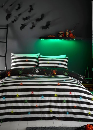 Bedlam Halloween Dancing Skeletons Duvet Cover Set