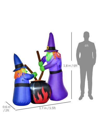 HOMCOM Inflatable Witches (170cm x 60cm x 180cm)
