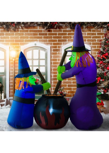 HOMCOM Inflatable Witches (170cm x 60cm x 180cm)
