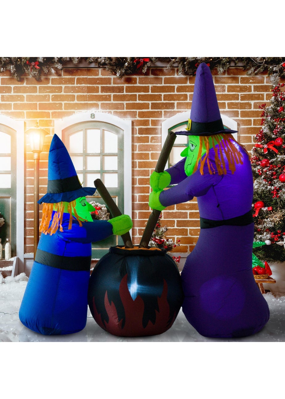 HOMCOM Inflatable Witches (170cm x 60cm x 180cm)