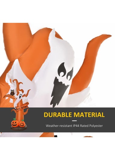 HOMCOM Inflatable Tree with Ghost and Pumpkin (156cm x 107cm x 274cm)