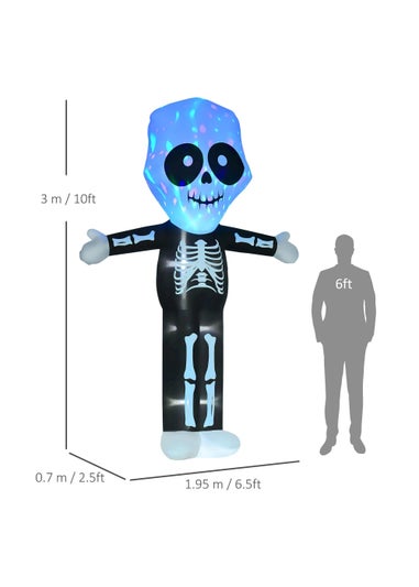 HOMCOM LED Inflatable Skeleton Ghost Decoration (195cm x 70cm x 300cm)