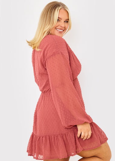 In the Style Danielle Rust Balloon Sleeve Mini Dress