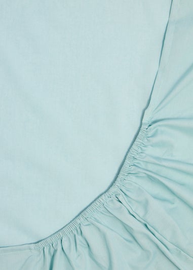 Blue Polycotton Fitted Bed Sheet