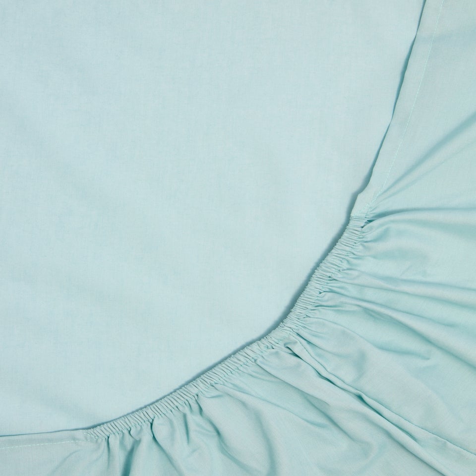 Blue Polycotton Fitted Bed Sheet