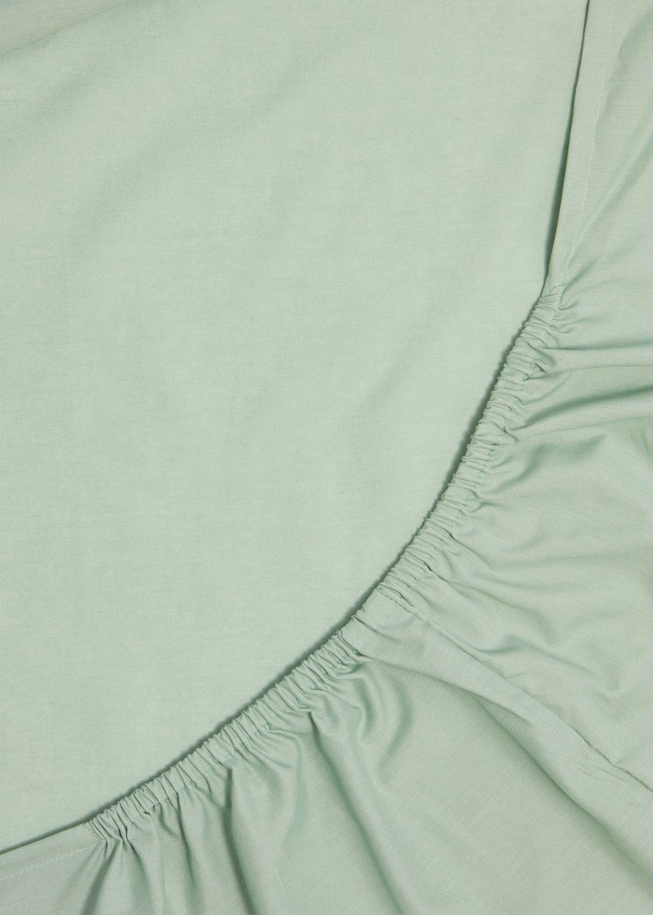 Green Polycotton Fitted Bed Sheet (144 Thread Count)