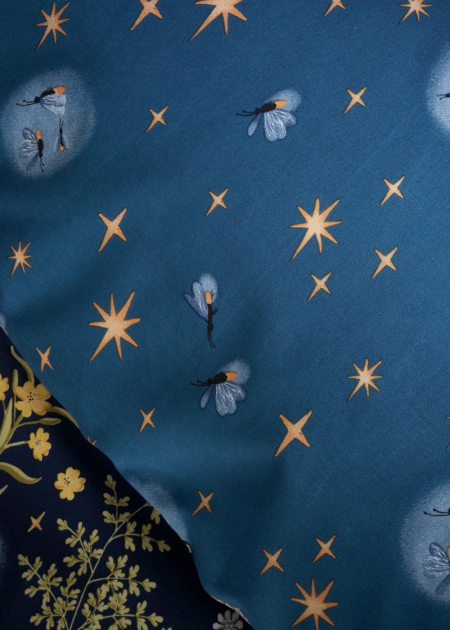 Catherine Lansfield Enchanted Twilight Animals Reversible Duvet Cover Set Navy Blue