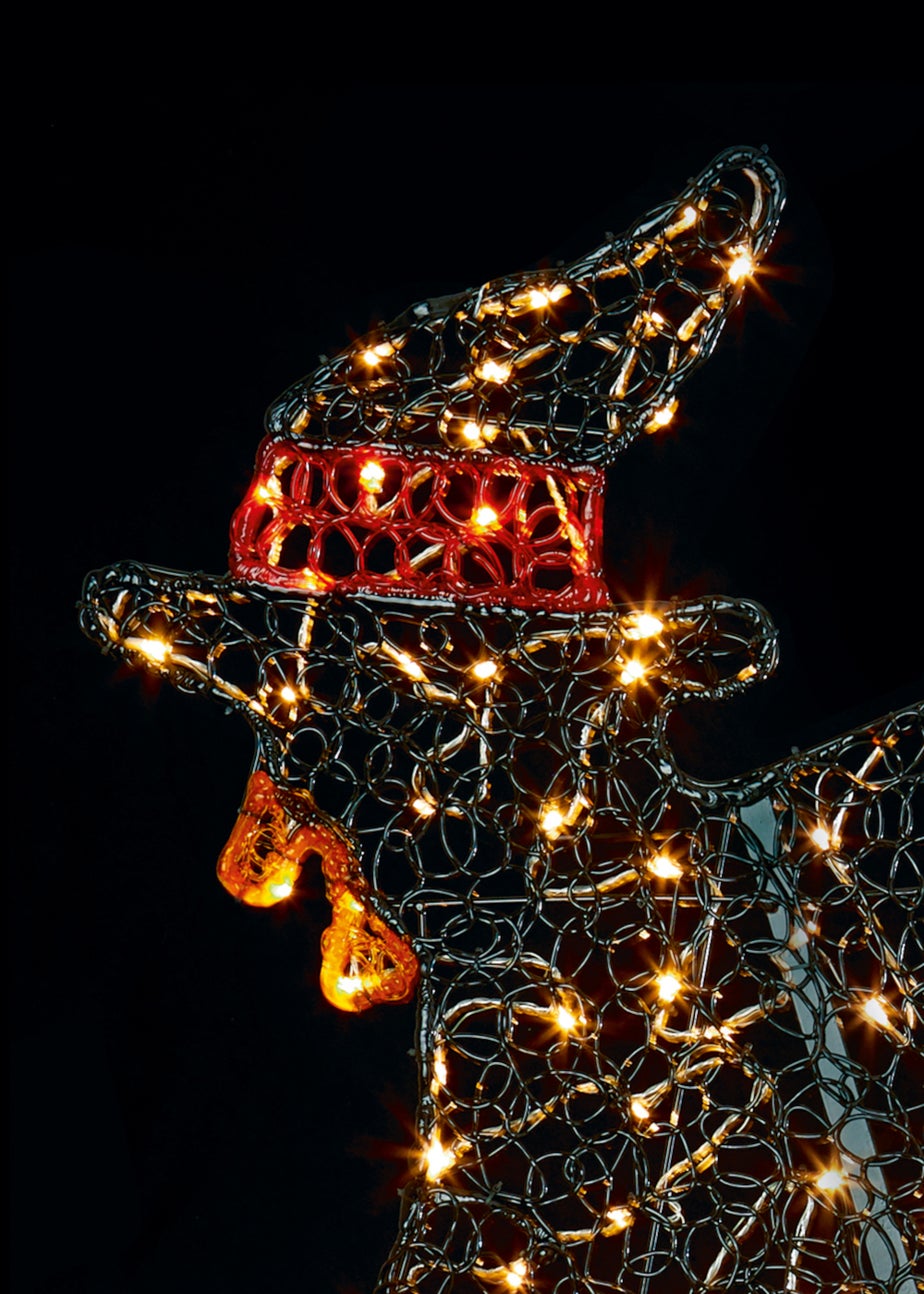 Premier Decorations Soft Acrylic Witch on Broom with Warm White LEDs (110cm)