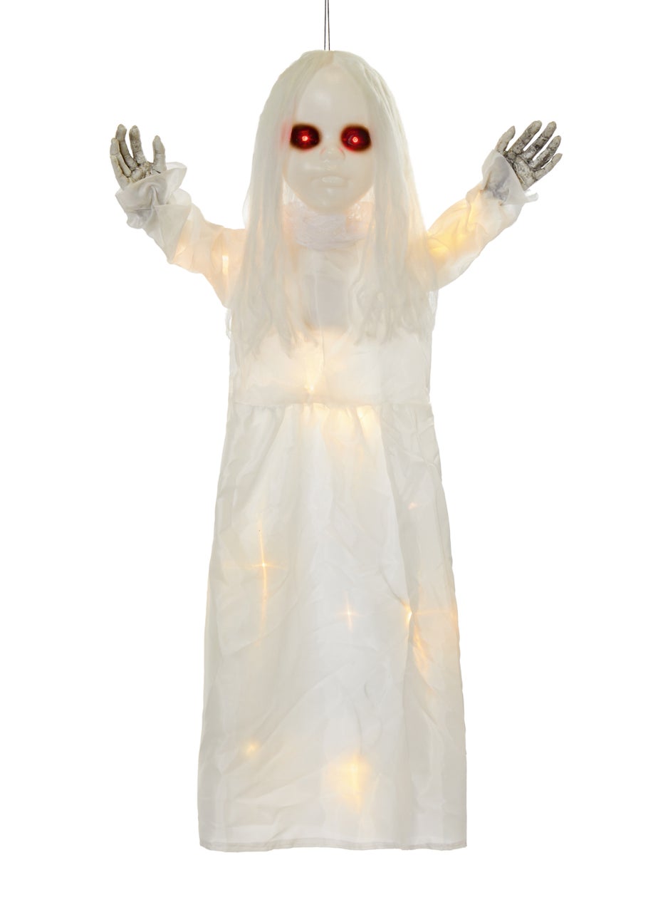 Premier Decorations Battery Operated Lit Hanging Ghost Girl (90cm)