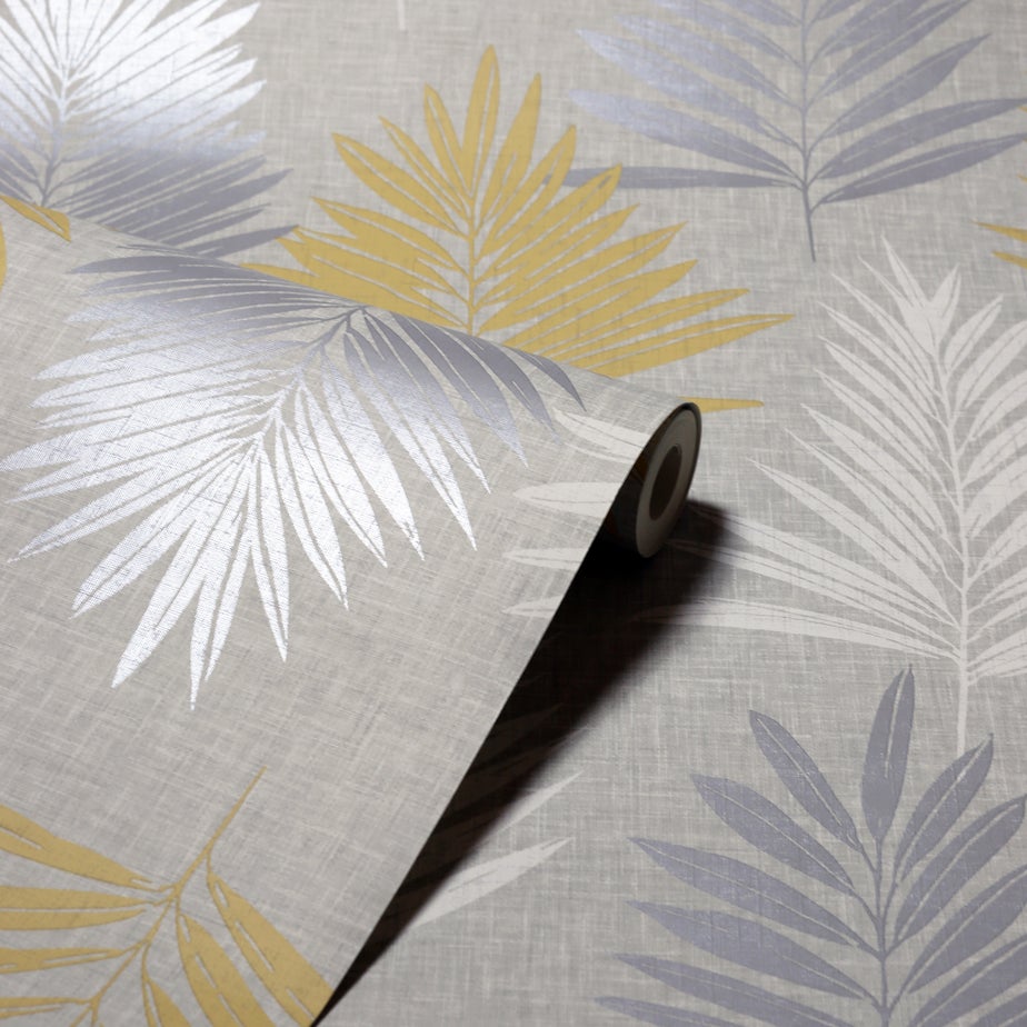 Arthouse Linen Palm Wallpaper