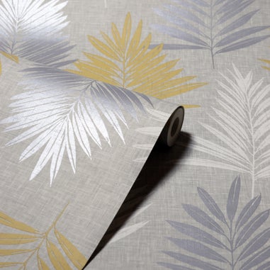 Arthouse Linen Palm Wallpaper