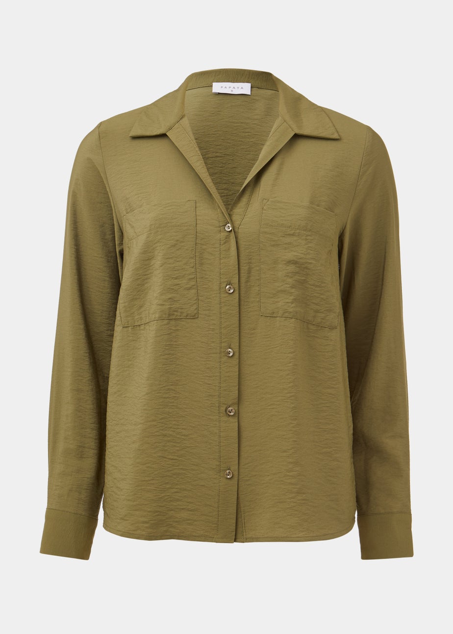 Khaki Long Sleeve Utility Shirt