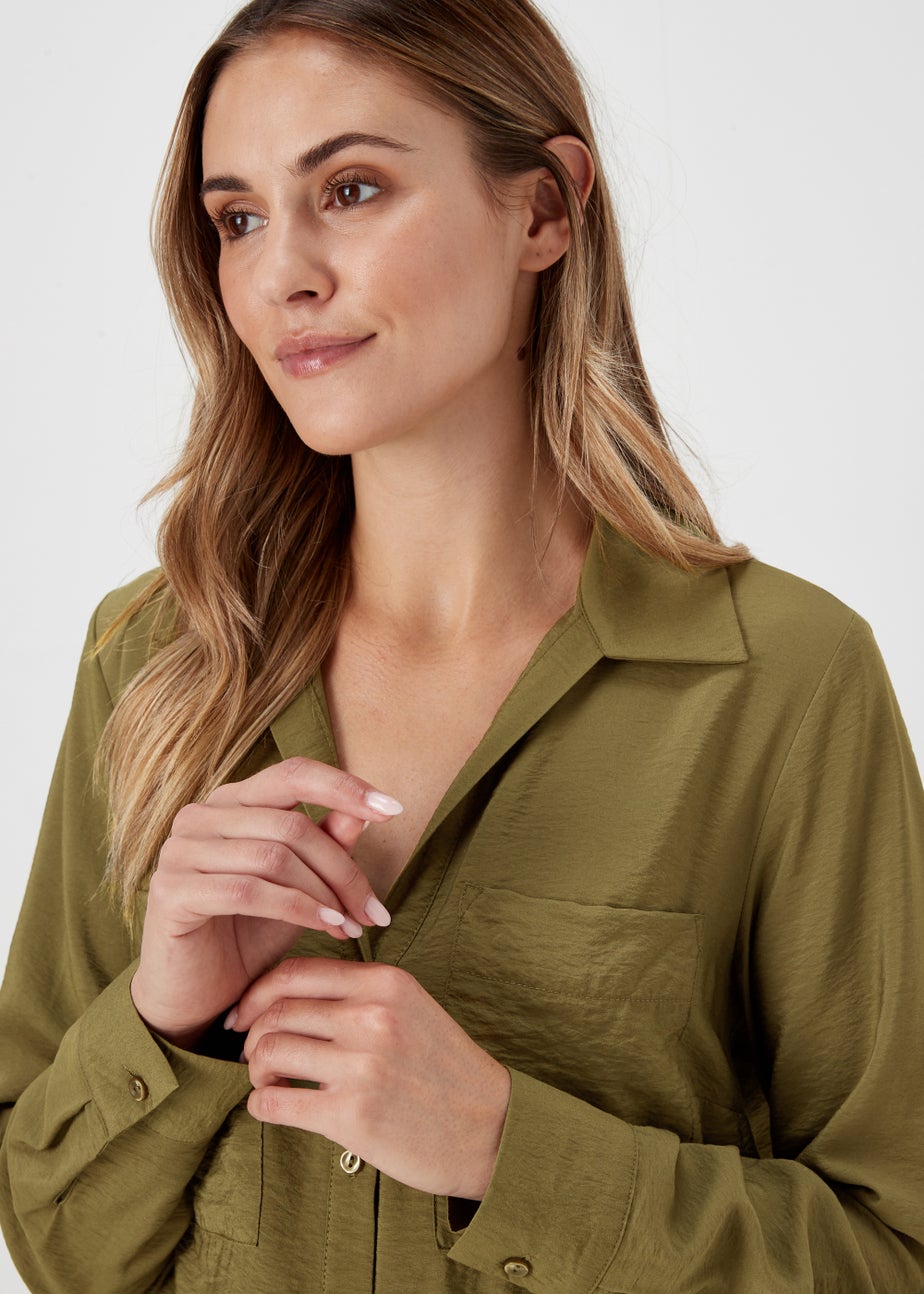 Khaki Long Sleeve Utility Shirt