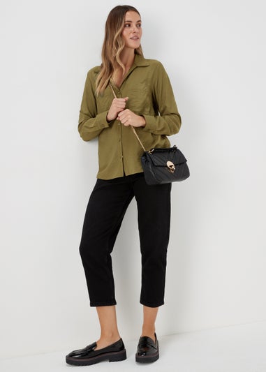 Khaki Long Sleeve Utility Shirt