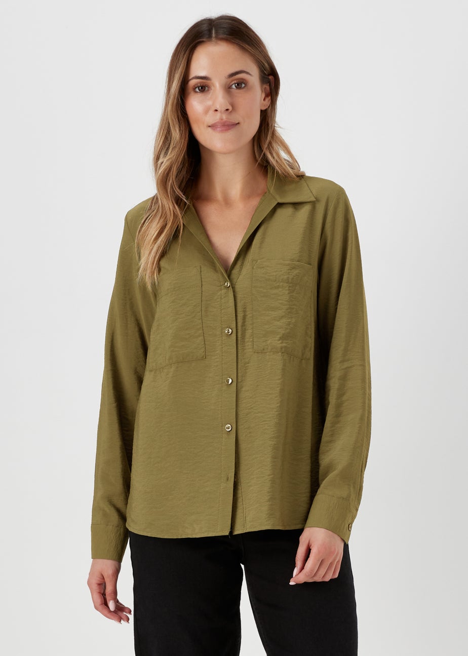 Khaki Long Sleeve Utility Shirt