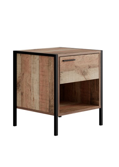 LPD Furniture Hoxton Bedside Cabinet Distressed Oak Effect (500x400x438mm)