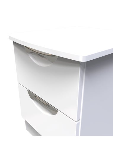 Swift Bordeaux 2 Drawer Bedside Table (50.5cm x 41.5cm x 39.5cm)