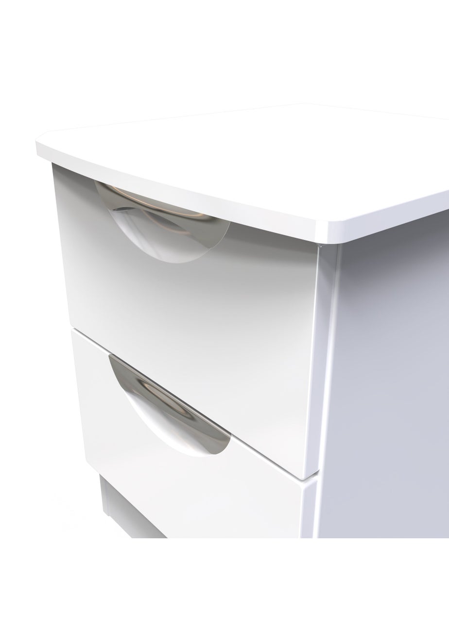 Swift Bordeaux 2 Drawer Bedside Table (50.5cm x 41.5cm x 39.5cm)
