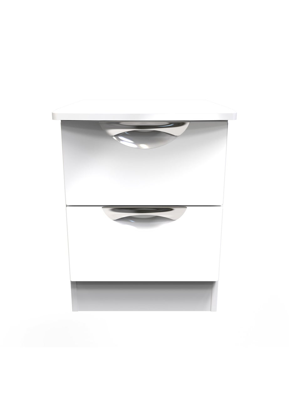 Swift Bordeaux 2 Drawer Bedside Table (50.5cm x 41.5cm x 39.5cm)