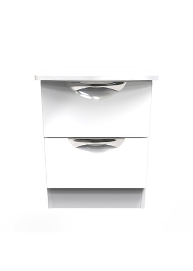 Swift Bordeaux 2 Drawer Bedside Table (50.5cm x 41.5cm x 39.5cm)